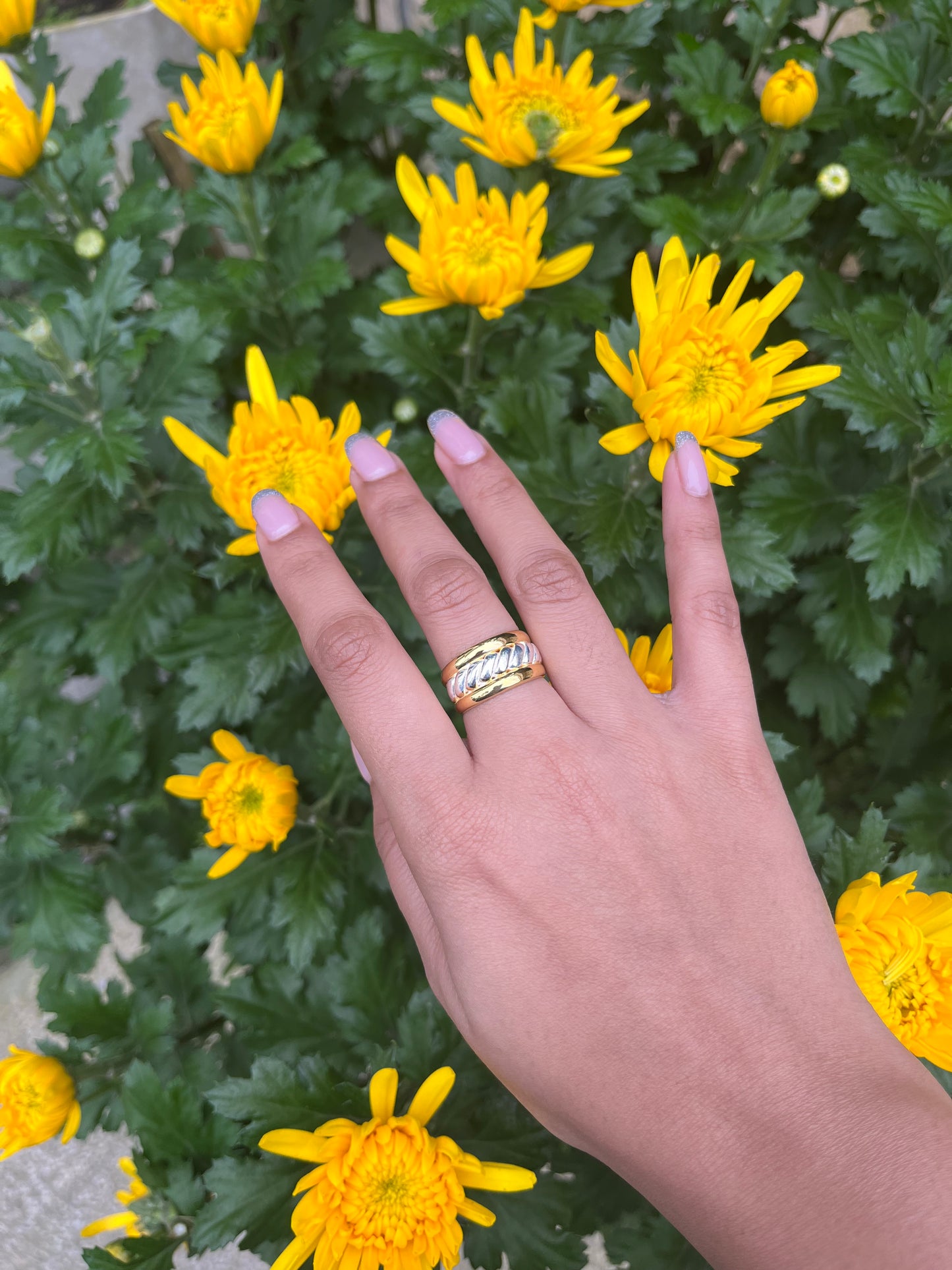 Croissant Mixed Metal Ring