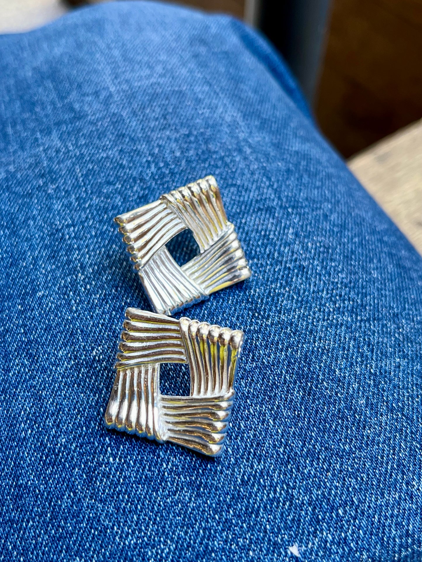 Lined Square Earrings