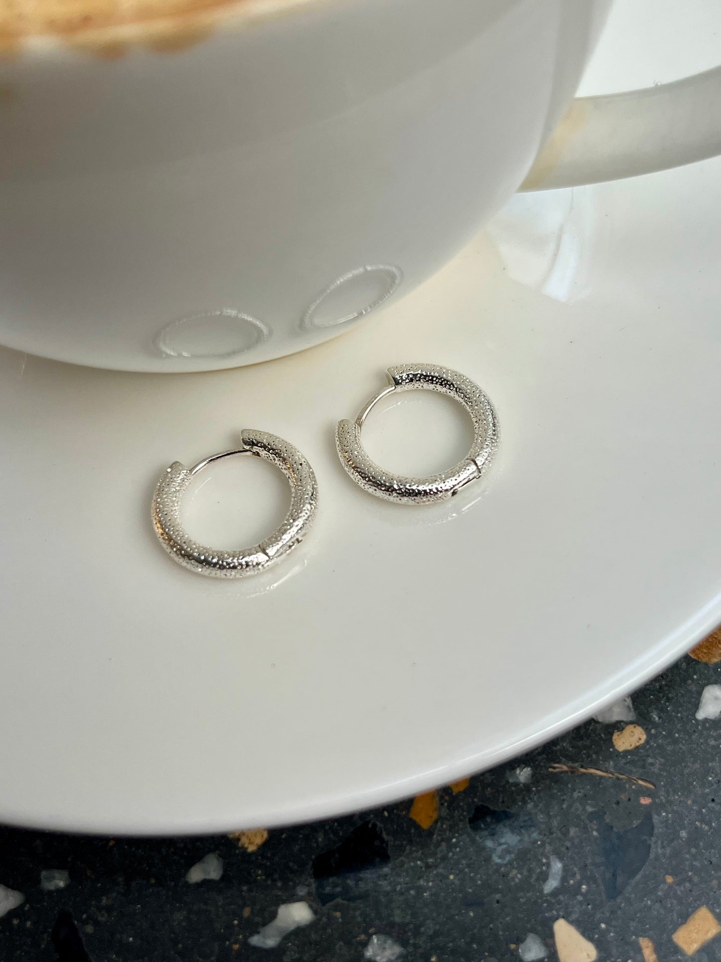 Mini Textured Hoop Earrings