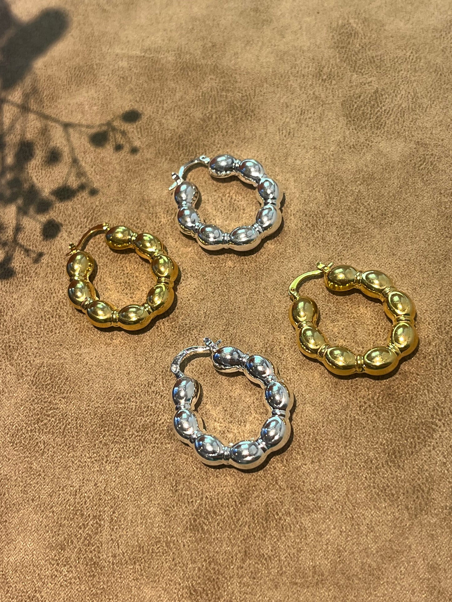 Waffle Hoop Earrings