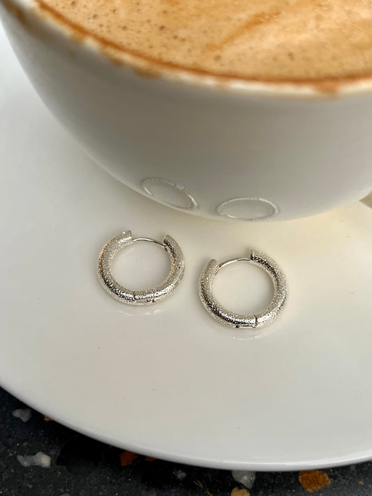 Mini Textured Hoop Earrings